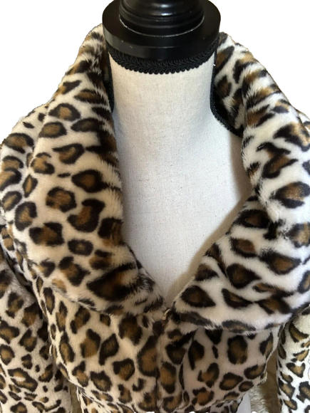 Wet Seal Tan Gold Ivory Animal Print Jacket Size M 100% Polyester  Collar - Picture 2 of 4